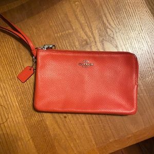 Double zip coach wristlet